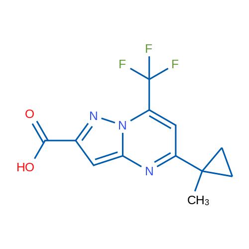 5-(1-Methylcyclopropyl)-7-(trifluoromethyl)pyrazolo[1,5-a]pyrimidine-2-carboxylic acid 5g