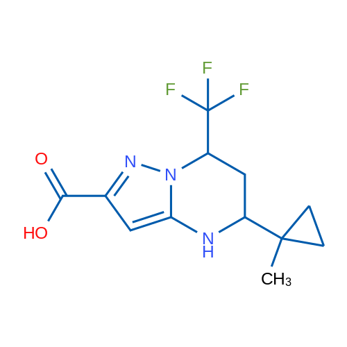 5-(1-Methylcyclopropyl)-7-(trifluoromethyl)-4,5,6,7-tetrahydropyrazolo[1,5-a]pyrimidine-2-carboxylic acid 5g