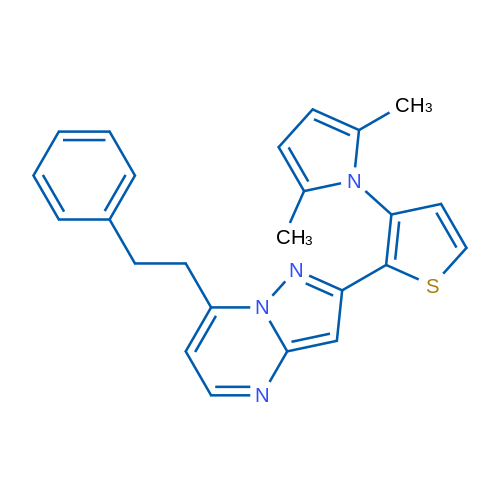 2,5-Dimethyl-1-{2-[7-(2-phenylethyl)pyrazolo[1,5-a]pyrimidin-2-yl]thiophen-3-yl}-1H-pyrrole 1g