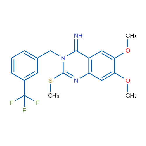 6,7-Dimethoxy-2-(methylsulfanyl)-3-{[3-(trifluoromethyl)phenyl]methyl}-3,4-dihydroquinazolin-4-imine 1g