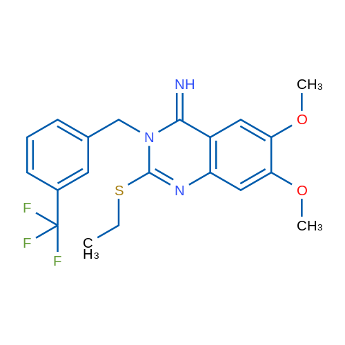 2-(Ethylsulfanyl)-6,7-dimethoxy-3-{[3-(trifluoromethyl)phenyl]methyl}-3,4-dihydroquinazolin-4-imine 1g