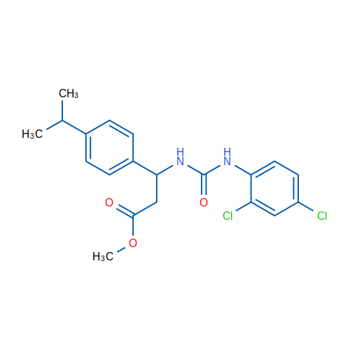 Methyl 3-{[(2,4-dichlorophenyl)carbamoyl]amino}-3-[4-(propan-2-yl)phenyl]propanoate 1g