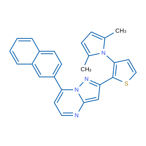 2,5-Dimethyl-1-{2-[7-(naphthalen-2-yl)pyrazolo[1,5-a]pyrimidin-2-yl]thiophen-3-yl}-1H-pyrrole 1g