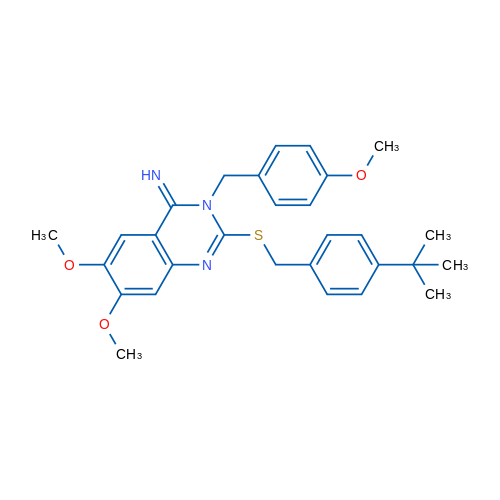 2-{[(4-tert-butylphenyl)methyl]sulfanyl}-6,7-dimethoxy-3-[(4-methoxyphenyl)methyl]-3,4-dihydroquinazolin-4-imine 1g