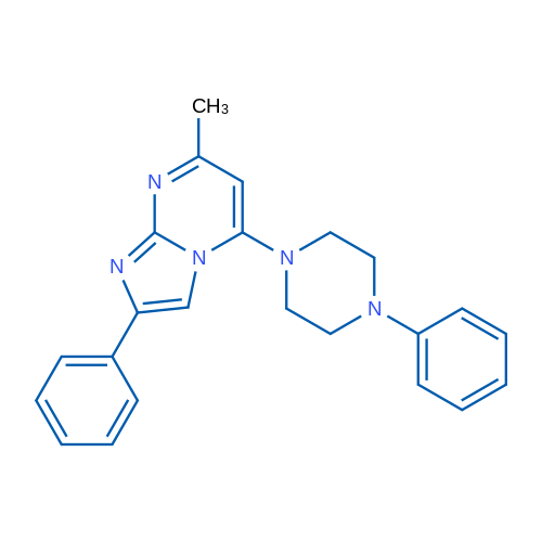 1-{7-methyl-2-phenylimidazo[1,2-a]pyrimidin-5-yl}-4-phenylpiperazine 1g