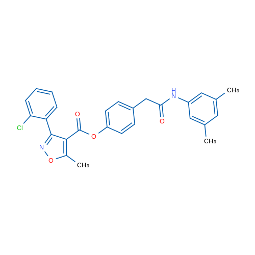 4-{[(3,5-dimethylphenyl)carbamoyl]methyl}phenyl 3-(2-chlorophenyl)-5-methyl-1,2-oxazole-4-carboxylate 1g