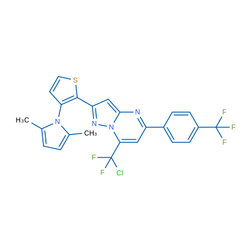 1-{2-[7-(chlorodifluoromethyl)-5-[4-(trifluoromethyl)phenyl]pyrazolo[1,5-a]pyrimidin-2-yl]thiophen-3-yl}-2,5-dimethyl-1H-pyrrole 1g