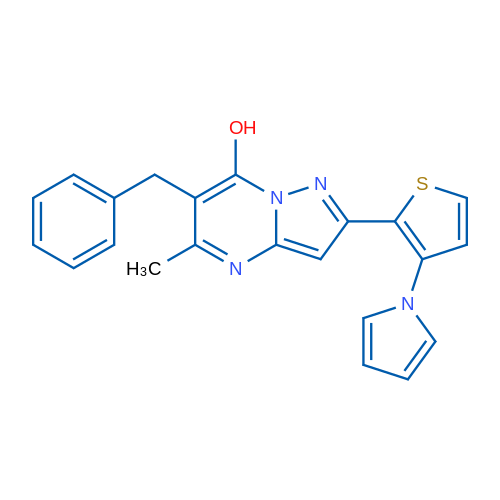 6-Benzyl-5-methyl-2-[3-(1H-pyrrol-1-yl)thiophen-2-yl]pyrazolo[1,5-a]pyrimidin-7-ol 1g