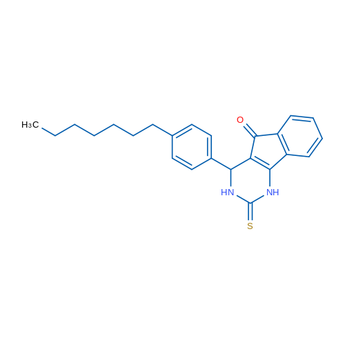 4-(4-Heptylphenyl)-2-sulfanylidene-1H,2H,3H,4H,5H-indeno[1,2-d]pyrimidin-5-one 1g