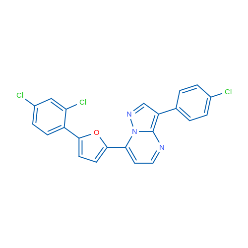 3-(4-Chlorophenyl)-7-[5-(2,4-dichlorophenyl)furan-2-yl]pyrazolo[1,5-a]pyrimidine 1g