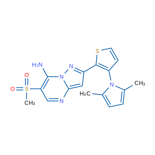 2-[3-(2,5-Dimethyl-1H-pyrrol-1-yl)thiophen-2-yl]-6-methanesulfonylpyrazolo[1,5-a]pyrimidin-7-amine 1g