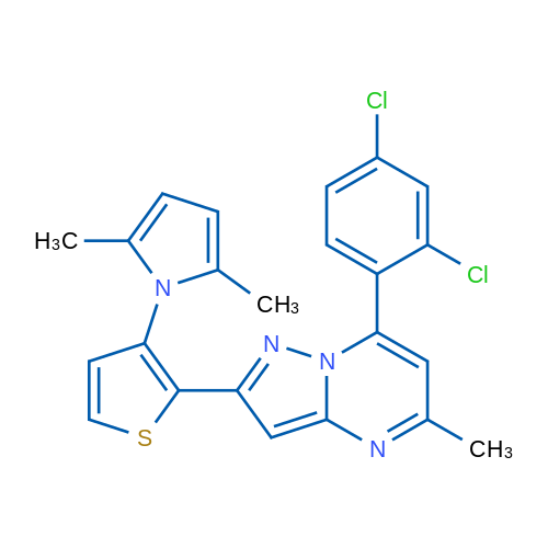 1-{2-[7-(2,4-dichlorophenyl)-5-methylpyrazolo[1,5-a]pyrimidin-2-yl]thiophen-3-yl}-2,5-dimethyl-1H-pyrrole 1g