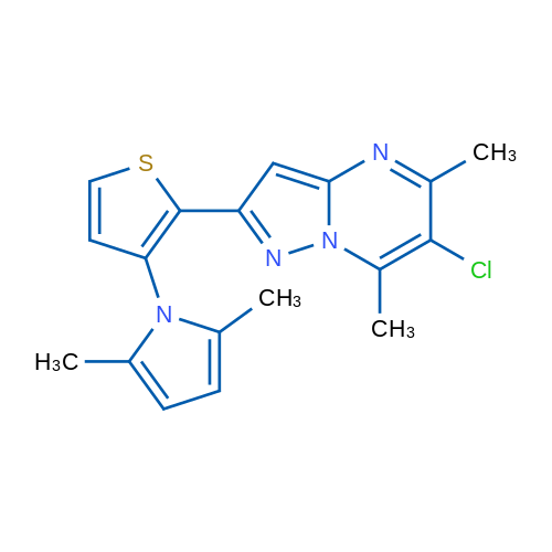 1-(2-{6-chloro-5,7-dimethylpyrazolo[1,5-a]pyrimidin-2-yl}thiophen-3-yl)-2,5-dimethyl-1H-pyrrole 1g