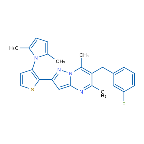 1-(2-{6-[(3-fluorophenyl)methyl]-5,7-dimethylpyrazolo[1,5-a]pyrimidin-2-yl}thiophen-3-yl)-2,5-dimethyl-1H-pyrrole 1g