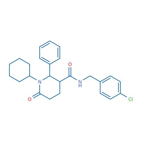 N-[(4-Chlorophenyl)methyl]-1-cyclohexyl-6-oxo-2-phenylpiperidine-3-carboxamide 1g