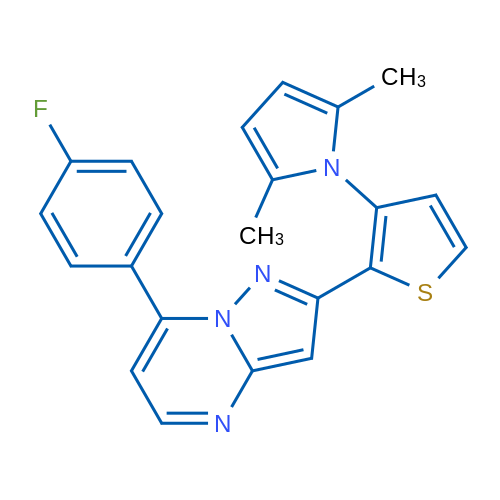 1-{2-[7-(4-fluorophenyl)pyrazolo[1,5-a]pyrimidin-2-yl]thiophen-3-yl}-2,5-dimethyl-1H-pyrrole 1g