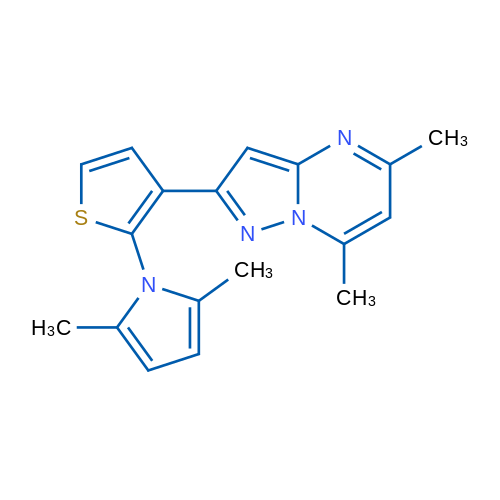 1-(3-{5,7-dimethylpyrazolo[1,5-a]pyrimidin-2-yl}thiophen-2-yl)-2,5-dimethyl-1H-pyrrole 1g