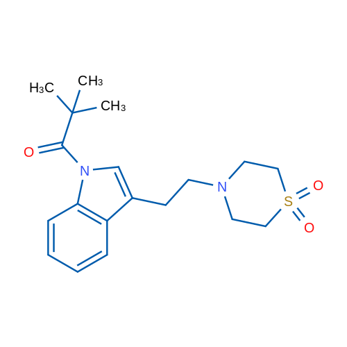 4-{2-[1-(2,2-dimethylpropanoyl)-1H-indol-3-yl]ethyl}-1lambda6-thiomorpholine-1,1-dione 1g
