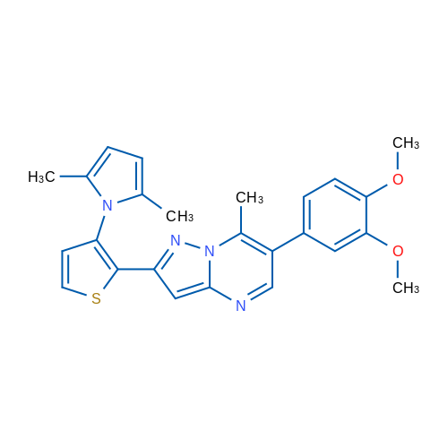 1-{2-[6-(3,4-dimethoxyphenyl)-7-methylpyrazolo[1,5-a]pyrimidin-2-yl]thiophen-3-yl}-2,5-dimethyl-1H-pyrrole 1g