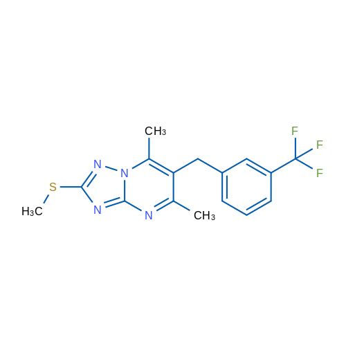 5,7-Dimethyl-2-(methylsulfanyl)-6-{[3-(trifluoromethyl)phenyl]methyl}-[1,2,4]triazolo[1,5-a]pyrimidine 1g
