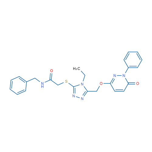 N-Benzyl-2-[(4-ethyl-5-{[(6-oxo-1-phenyl-1,6-dihydropyridazin-3-yl)oxy]methyl}-4H-1,2,4-triazol-3-yl)sulfanyl]acetamide 1g