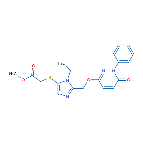 Methyl 2-[(4-ethyl-5-{[(6-oxo-1-phenyl-1,6-dihydropyridazin-3-yl)oxy]methyl}-4H-1,2,4-triazol-3-yl)sulfanyl]acetate 1g