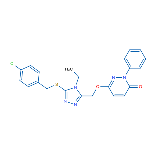 6-[(5-{[(4-chlorophenyl)methyl]sulfanyl}-4-ethyl-4H-1,2,4-triazol-3-yl)methoxy]-2-phenyl-2,3-dihydropyridazin-3-one 1g