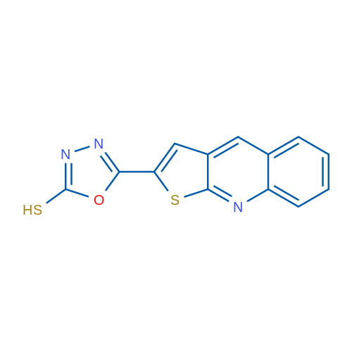 5-{thieno[2,3-b]quinolin-2-yl}-1,3,4-oxadiazole-2-thiol 1g