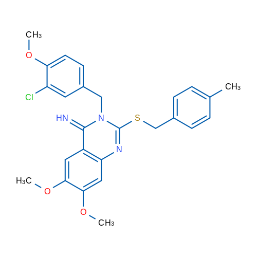 3-[(3-Chloro-4-methoxyphenyl)methyl]-6,7-dimethoxy-2-{[(4-methylphenyl)methyl]sulfanyl}-3,4-dihydroquinazolin-4-imine 1g