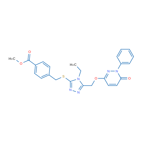 Methyl 4-{[(4-ethyl-5-{[(6-oxo-1-phenyl-1,6-dihydropyridazin-3-yl)oxy]methyl}-4H-1,2,4-triazol-3-yl)sulfanyl]methyl}benzoate 1g