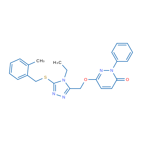 6-[(4-Ethyl-5-{[(2-methylphenyl)methyl]sulfanyl}-4H-1,2,4-triazol-3-yl)methoxy]-2-phenyl-2,3-dihydropyridazin-3-one 1g