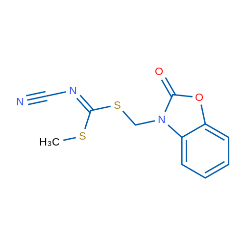 Methyl ((2-oxobenzo[d]oxazol-3(2H)-yl)methyl) cyanocarbonimidodithioate 1g