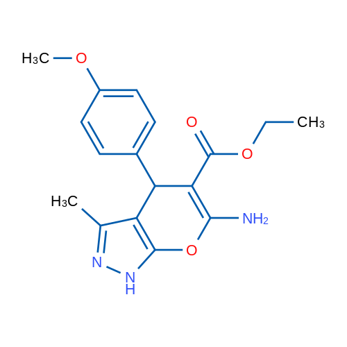 Ethyl 6-amino-4-(4-methoxyphenyl)-3-methyl-1,4-dihydropyrano[2,3-c]pyrazole-5-carboxylate 1g