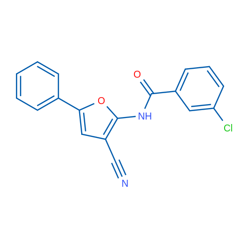 3-Chloro-N-(3-cyano-5-phenylfuran-2-yl)benzamide 1g