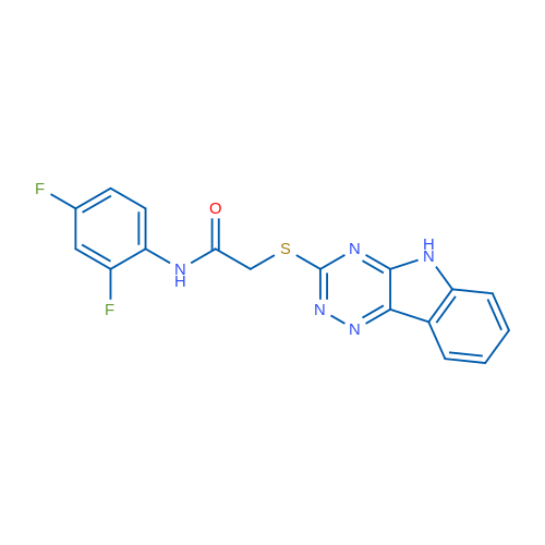 N-(2,4-Difluorophenyl)-2-{5H-[1,2,4]triazino[5,6-b]indol-3-ylsulfanyl}acetamide 1g