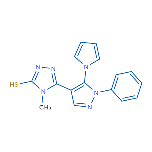 4-Methyl-5-[1-phenyl-5-(1H-pyrrol-1-yl)-1H-pyrazol-4-yl]-4H-1,2,4-triazole-3-thiol 1g