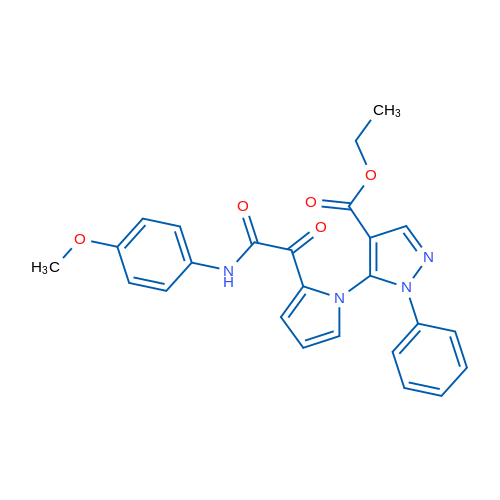 Ethyl 5-(2-{[(4-methoxyphenyl)carbamoyl]carbonyl}-1H-pyrrol-1-yl)-1-phenyl-1H-pyrazole-4-carboxylate 1g