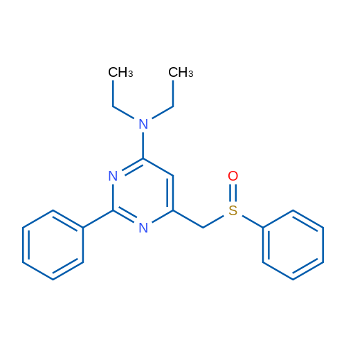 6-[(Benzenesulfinyl)methyl]-N,N-diethyl-2-phenylpyrimidin-4-amine 1g