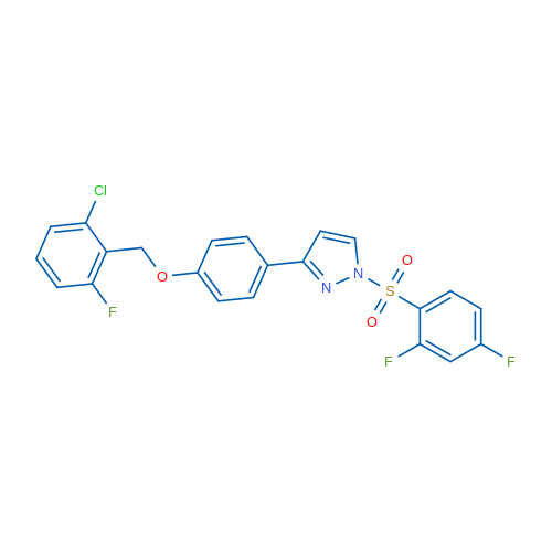 3-{4-[(2-chloro-6-fluorophenyl)methoxy]phenyl}-1-(2,4-difluorobenzenesulfonyl)-1H-pyrazole 1g