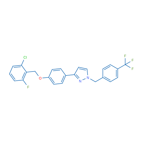 3-{4-[(2-chloro-6-fluorophenyl)methoxy]phenyl}-1-{[4-(trifluoromethyl)phenyl]methyl}-1H-pyrazole 1g
