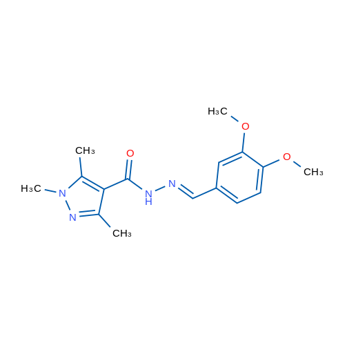 N'-[(1E)-(3,4-Dimethoxyphenyl)methylidene]-1,3,5-trimethyl-1H-pyrazole-4-carbohydrazide 1g
