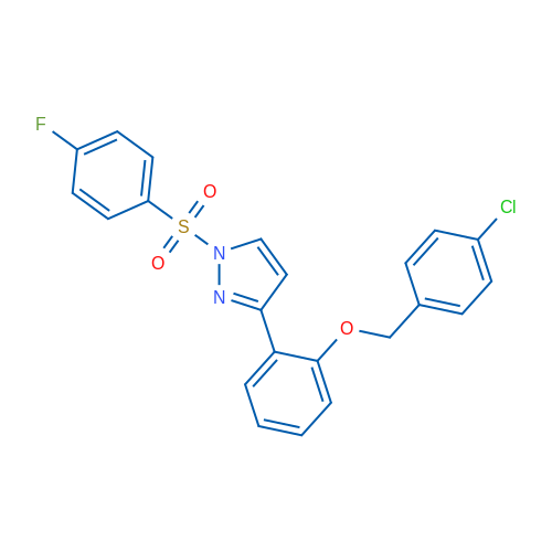 3-{2-[(4-chlorophenyl)methoxy]phenyl}-1-(4-fluorobenzenesulfonyl)-1H-pyrazole 1g