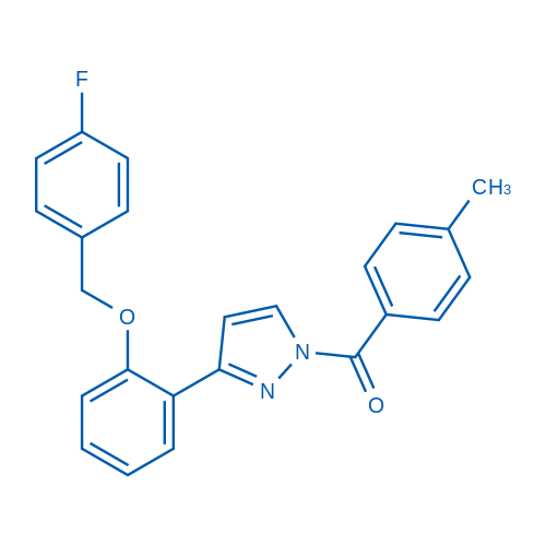 3-{2-[(4-fluorophenyl)methoxy]phenyl}-1-(4-methylbenzoyl)-1H-pyrazole 100mg