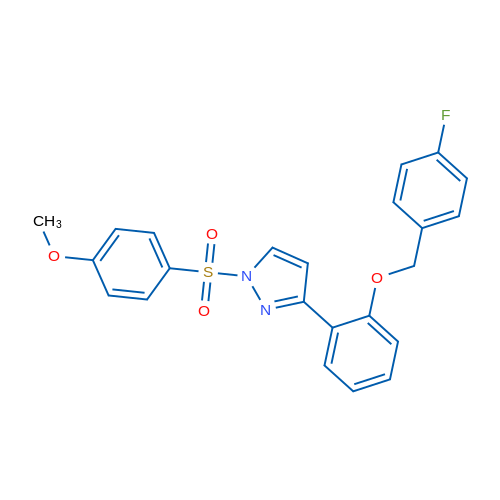 3-{2-[(4-fluorophenyl)methoxy]phenyl}-1-(4-methoxybenzenesulfonyl)-1H-pyrazole 1g