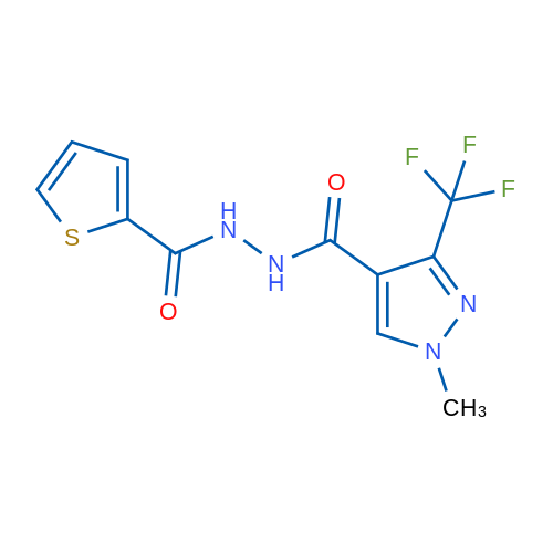N'-[1-Methyl-3-(trifluoromethyl)-1H-pyrazole-4-carbonyl]thiophene-2-carbohydrazide 1g
