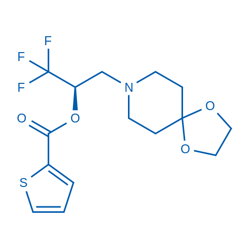 (2R)-3-{1,4-dioxa-8-azaspiro[4.5]decan-8-yl}-1,1,1-trifluoropropan-2-yl thiophene-2-carboxylate 10mg