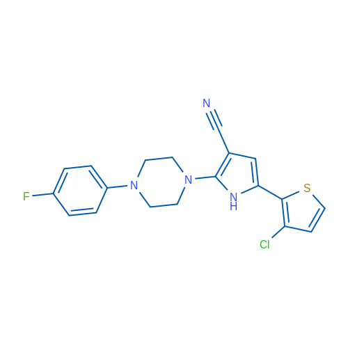5-(3-Chlorothiophen-2-yl)-2-[4-(4-fluorophenyl)piperazin-1-yl]-1H-pyrrole-3-carbonitrile 1g