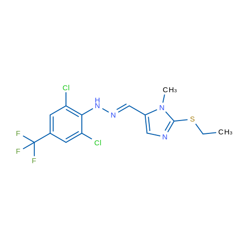 5-[(1E)-{2-[2,6-dichloro-4-(trifluoromethyl)phenyl]hydrazin-1-ylidene}methyl]-2-(ethylsulfanyl)-1-methyl-1H-imidazole 1g