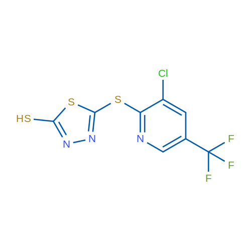 5-{[3-chloro-5-(trifluoromethyl)pyridin-2-yl]sulfanyl}-1,3,4-thiadiazole-2-thiol 1g