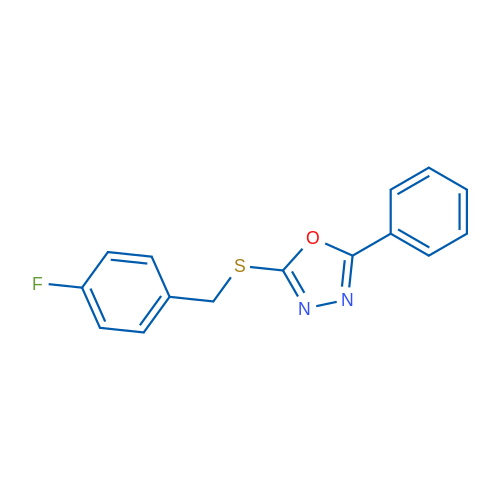 2-{[(4-fluorophenyl)methyl]sulfanyl}-5-phenyl-1,3,4-oxadiazole 1g